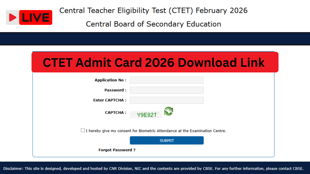 CTET 2026 Admit Card